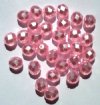 25 8mm Faceted Pink Pearl Glass Firepolish Beads